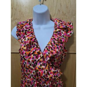 Kate Spade New York Colorful Ruffled Wrap Dress With Tie Waist For Women Size 0